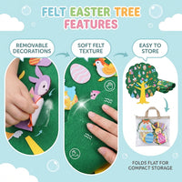 DIY Textile Easter Tree Easter Egg Tree Bouquet Kit Great Kids Gift Easter Tree Wall Hanging Develops Creativity Detachable Ornament Textile Board for Young Children