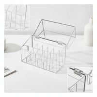 18 Compartment Cosmetic Organizer Dustproof Lipstick Organizer with Dust Cover Space-Saving Lipstick Holder with Dust Cover for Cosmetic Aficionados