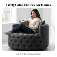Tufted rotating Armchair Round Barrel Shape Household Furniture Minimalist Aesthetic Plush pad for Interior Decorators, Adults