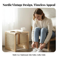 Square Woven Stool artisanal Small Decorative Stool Chic Design for Homeowners