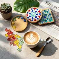 200g Hand-Painted Mosaic DIY Material Striped Irregular Multicolor Crystal Glass Stones