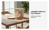 Cartoon Porcelain Tableware Set, Cream Design, Cute Cat Motif, For Adults