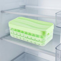 Ice Maker with Storage Box for Baby Food and Drinks, 2-Pack Easy Release Ice Tray with Lid for Home Bar, Food Grade Kitchen Gadget, Modern Style