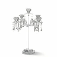 Candelabra with Crystal Pendants Decorative Candle Holder with Crystal Pendants Luxurious Decor for Wedding Planners, Party Hosts