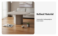 Sintered Stone Top Round Pedestal Table Modern Minimalist Design Pedestal Coffee Table French-Inspired Household Furniture Small Apartment suitable for for residents, Interior Designers, Families with Children, Living Room, Lounge Area, Office