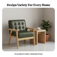 2 Pieces Armchair with Matching Side Table Japaneseaesthetic Design Seating Group Wide Seat Sturdy and Strong for Reception Area