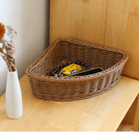 Sector Corner Storage Basket, Triangular Plastic Organizer for Closet