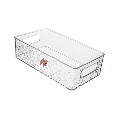 Rectangular Vanity Tray Transparent Textured Vanity Tray Multi-Purpose