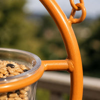 Hanging Bird Feeder Easy to Hang Metal Bird Feeder Decorative Design for Balcony