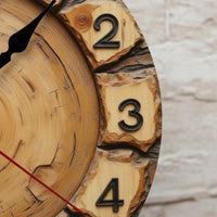 Vintage Wall Clock Distressed Finish Home Decor Non-Ticking for Living Room, Bar
