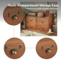 Wooden Drawer Cabinet Desk Organizer with Drawers Rustic Charm Compact