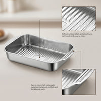 Deep Tray with Handles Deep Roasting Pan Effortlessly to Clean Roasting Pan with Handles for Home Cooks, Chefs, Oven, Kitchen, Restaurant
