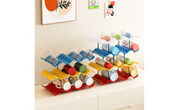 Compact Cup Storage Rack with Wave-Shaped Shelf Horizontal Tumbler Organizer with Wavy Shelves Vertical Tumbler Storage Stand Sturdy for Tea Corner