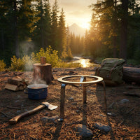Tripod Pot Stand High Heat Resistance Tripod Pot Rack Firewood Cooking Unit Stand Barbecue, Backyard