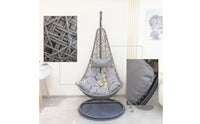 Freestanding Hanging Egg Chair Woven Egg Chair with Stand Cozy Furniture Modern for Balcony
