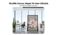 Mobile 4-Panel Room separater Freestanding Folding Landscape Screen Privacy fabrication Partition Furniture Portable for Interior Designers, Office Workers, Bedroom, Tea House, Studio Apartment, Restaurant