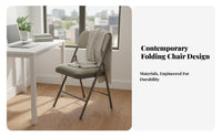 Upholstered Folding Chair Foldable Collapsible Seat Compact for Conference Room