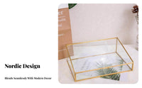 Trapezoid Glass Display Case Gilded Finish Frame Lidded Glass Case Clear View