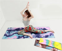 Tie-Dye Yoga Towel with Non-Slip Particles