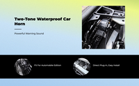 Car Horn Kit, High/Low Tone, 12V Electric Replacement