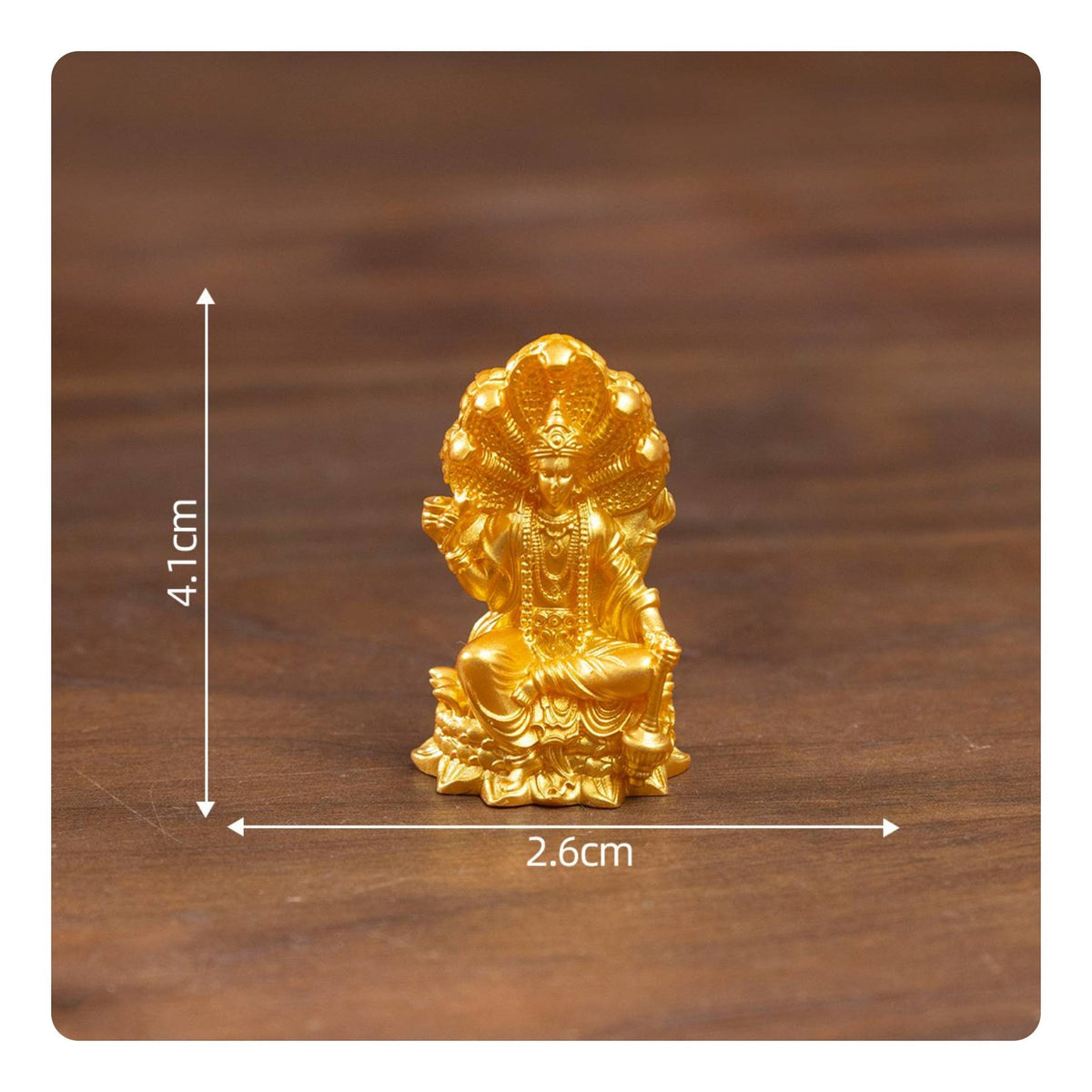 Gold Finish Miniature Buddha Statue Detailed Craftsmanship Southeast Asian God Statue Flat Base Small Resin God Sculpture for Buddhists, Dollhouse, Bookshelf, Desktop, Altar