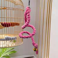 Pet Bird Toy Climbing Rope, Thickened Parrot Toy for Parakeet Enrichment, 50cm Hanging Bird Cage Toy for Small Cage Perching Exercise