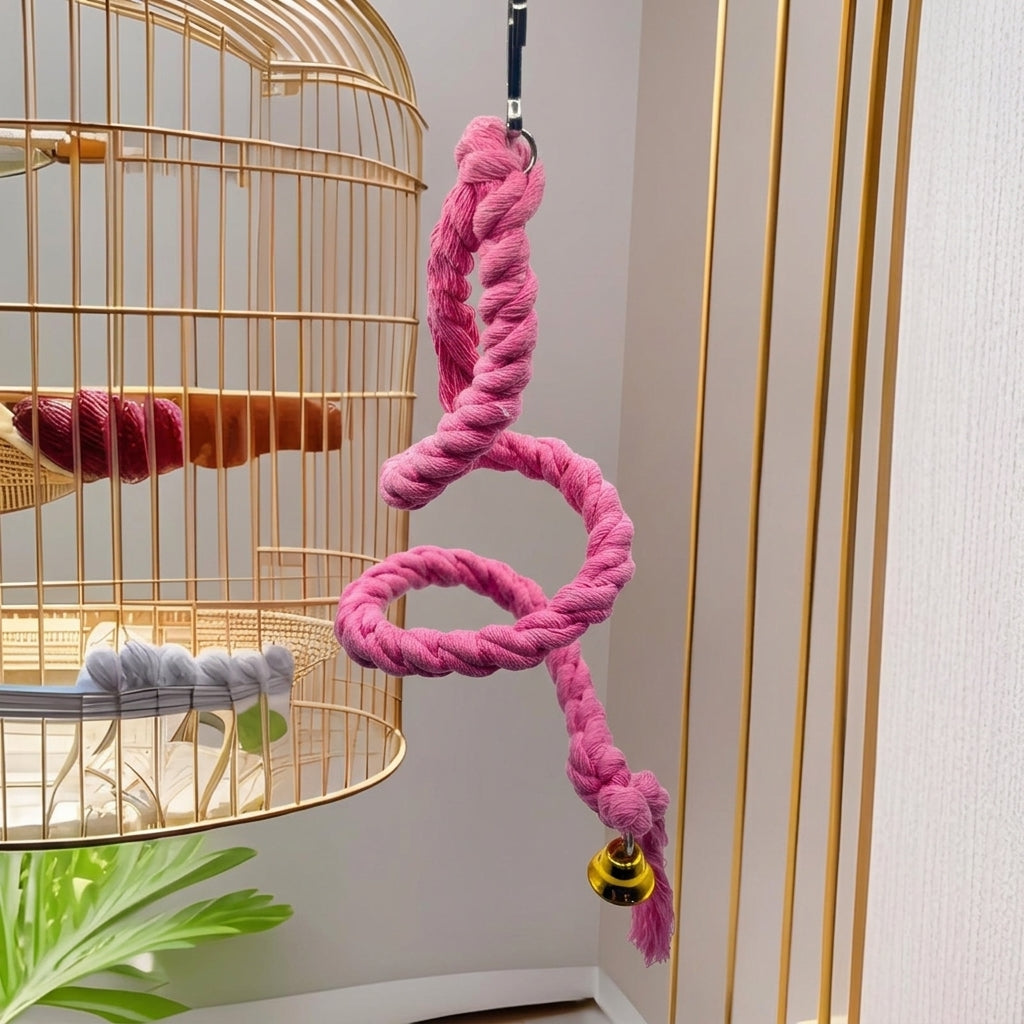 Pet Bird Toy Climbing Rope for Parrot Enrichment, Thickened Rope Bird Cage Toy, Hanging Perch for Small Parrot Parakeet Cage Accessories