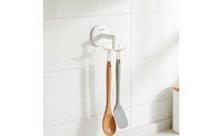 Rotating Kitchen Hook Rack Drill Installation Rotating Utensil Hanger 360° Rotation Under Cabinet Utensil Hook for Renters, Closet, Washroom