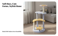 Sisal Scratching Posts Multi-Level Feline Tree Sturdy Structure Multi-Level Star and Moon Climber Soft Fabric Perches Feline Activity Hub Includes Hanging Toys for Indoors, Indoor, Living Room, Home
