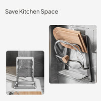 Stainless Steel Pot Lid and Cutting Board Rack, 2-Tier