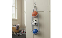 Space Saving Door Hanging Ball Bag Easy to Install Hanging Ball Storage Bag Visible Contents over Door Sports Equipment Organizer for Home, Playroom, Entryway