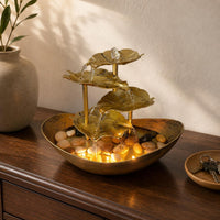 Tiered Foliage Fountain Brushed Home Decor Pebbles