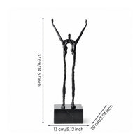 Abstract Human Sculpture with Pedestal Base Artistic Abstract Human Figurine Solid Cast Sculpture with Base for Living Room, Office, Entryway