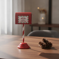 Tabletop Mailbox Metal Christmas Mailbox Decorative Decoration for Mantel, Entryway