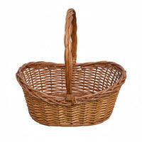 Oval Wicker Basket with Handle Tapered Oval Wicker Basket Artisanal