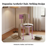 Wavy Leg Heart Seat Chair Dopamine Decor Playful Aesthetic Vanity Stool Creative Design Distinctive Shape for Women, Teenagers