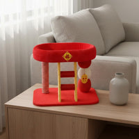 Cat Climbing Structure with Ladder Four-Season Pet Mat Activity Center Stable Construction Animal Furniture for Small Apartment