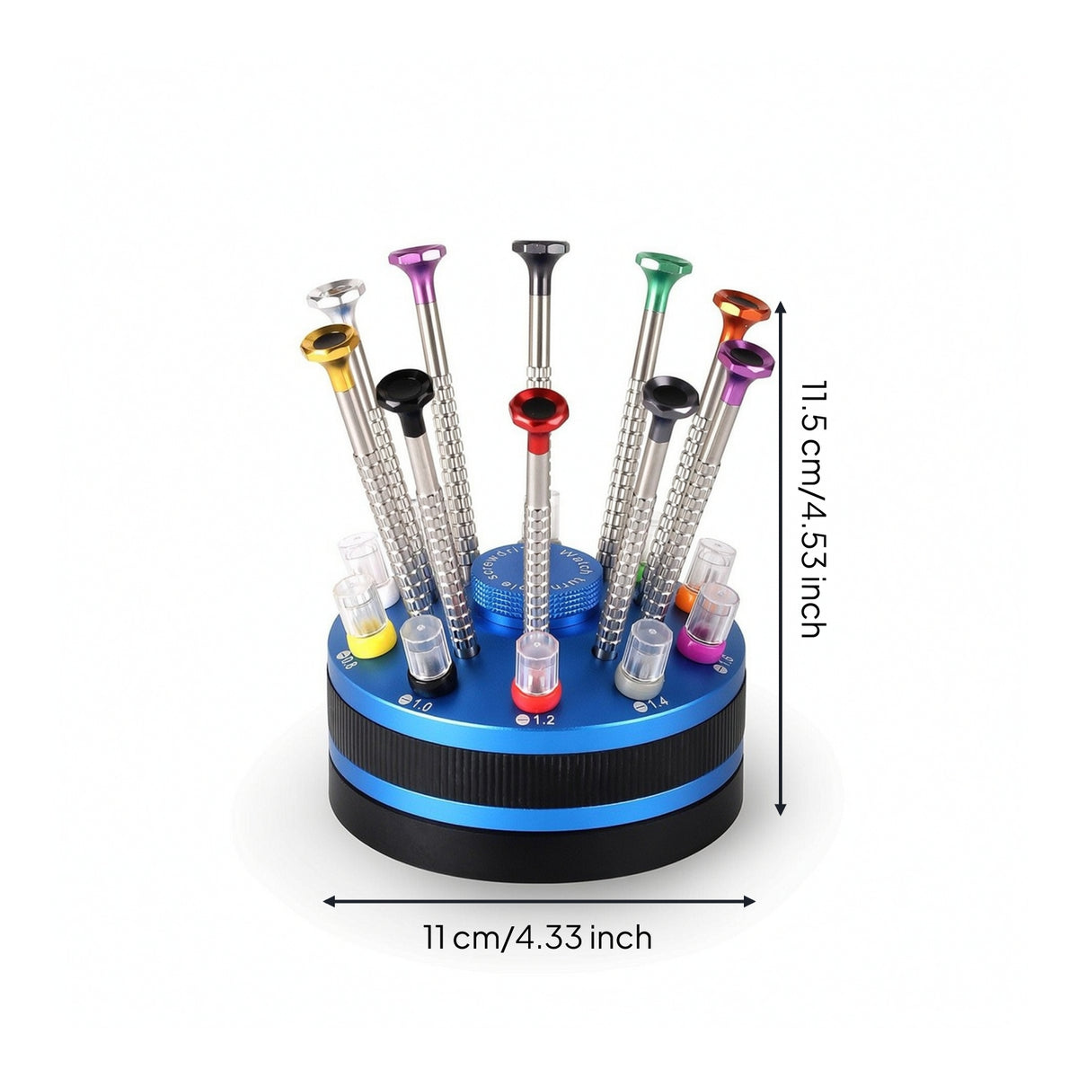 10 Pieces Screwdriver Set with Stand Anti-Slip Precision Screwdriver Set Electronics Repair Tool Kit Rotatable for Watchmakers
