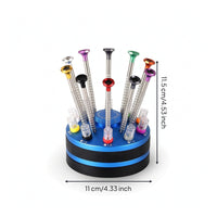 10 Pieces Screwdriver Set with Stand Anti-Slip Precision Screwdriver Set Electronics Repair Tool Kit Rotatable for Watchmakers