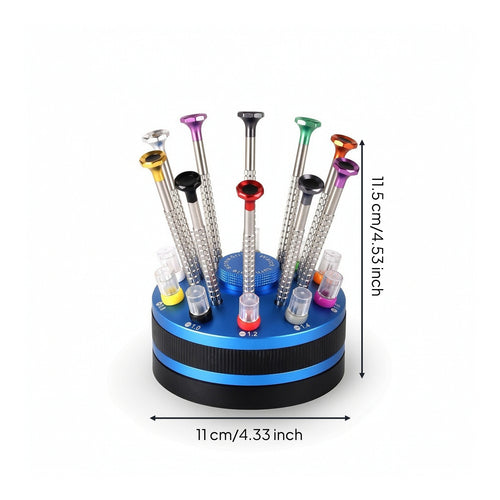 10 Pieces Screwdriver Set with Stand Anti-Slip Precision Screwdriver Set Electronics Repair Tool Kit Rotatable for Watchmakers