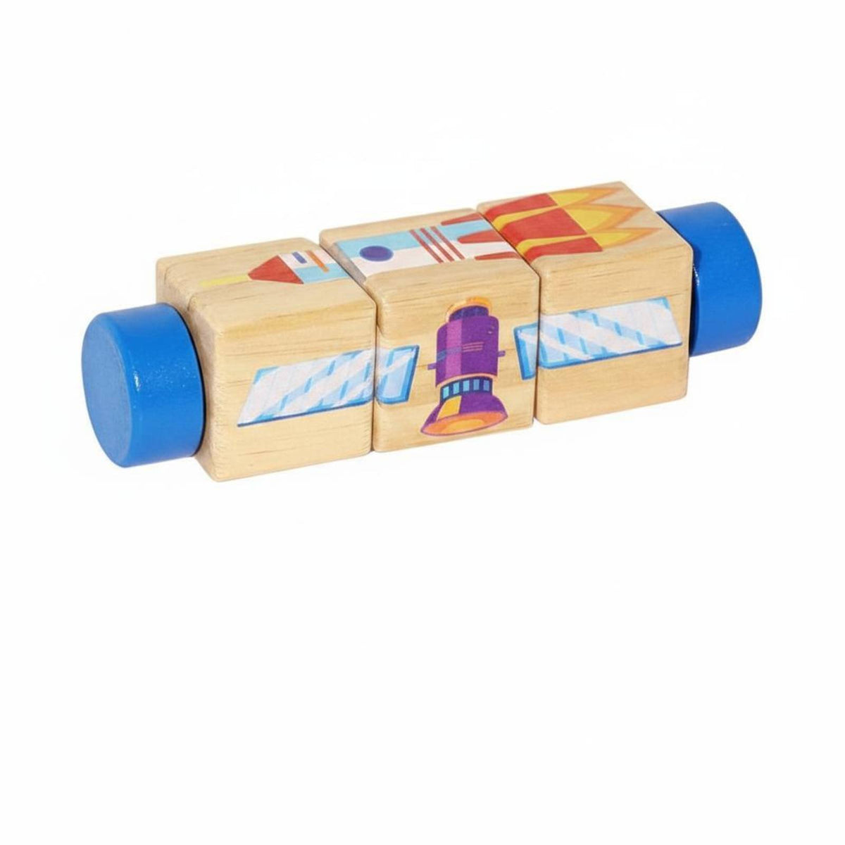 kids Block Puzzle Cognitive Rotating Puzzle Portable Wooden Shape-Matching Game for Little Ones