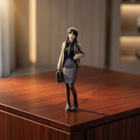 1/64 Scale Miniature Female Figurine Painted Resin Miniature Woman Figure Printed Color Desktop Ornament Figure Standing for Hobbyists, Collectors, Dioramas, City Setting Layouts, Model Displays