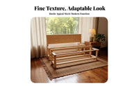 Handmade Woven Base Bed Traditional Design Bedstead durable Wood Construction Bedroom Furniture No Box foundation Needed for Homeowners, partners, Seniors, Rural House, Home, Guest Room