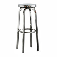 Backless Metal Swivel Stool Built-in Footrest Indoor Seating Scratch-Resistant