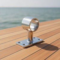 Handrail Bracket with Rectangular Base Stainless Steel 316 Grade Handrail Bracket Polished Rail Fitting for Marine Decks