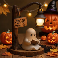Spirit Figurine with Lantern Whimsical Decor Artisanal-Look for Cozy Corners