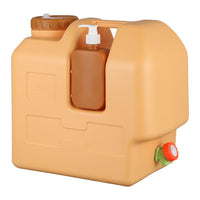 30L Outdoor Water Storage Bucket with Soap Dispenser, Food-Grade PE Plastic, Portable for Car and Travel