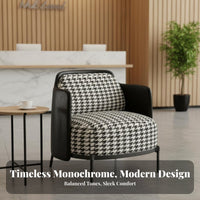 Houndstooth Armchair architectural design Upholstered Accent Chair Stylish Design Wide Seat for Business Owners, Adults, spa