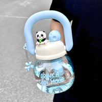 Drop Resistant Kids Water Bottle with Handle Great Gift Idea Cartoon Double-Drink Cup Easy to Clean for Children, Girls, School, Outdoor