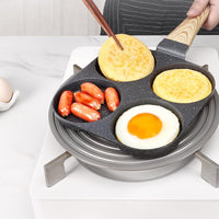 4-Section Egg-Cooking Pan with Lid Breakfast Skillet Even Heating